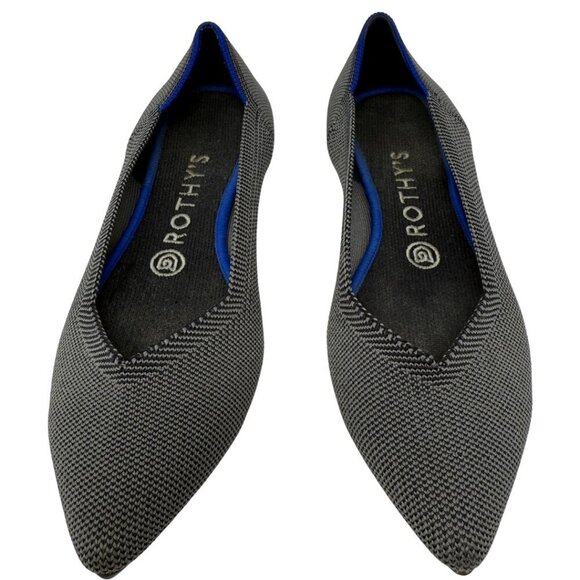 Rothy's The Point Flats Shoes Women 8 Cloud Grey Classic Comfortable Lightweight - Picture 2 of 10